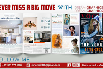 do attractive magazine layout, cover  typography poster etc