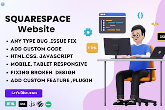 fix squarespace bug,issue or add custom html,css,js code
