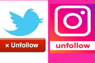 unfollow instagram or twitter following