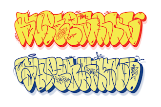 create graffiti throw up illustration or graffiti logo