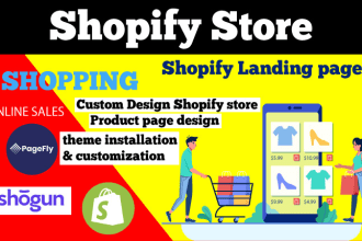 design shopify store with  shogun or pagefly page builder