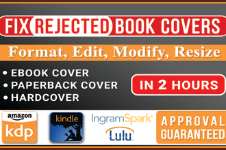fix, edit, modify, resize amazon kindle kdp lulu createspace book cover design