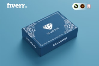 do modern product packaging design and custom box design with dieline