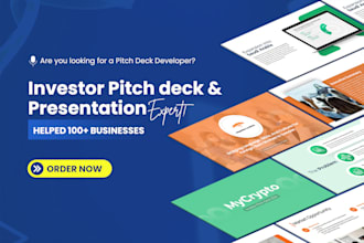 create investor pitch deck and powerpoint presentation