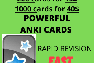 make highly effective 100 anki flashcards for 5 USD