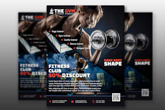 design professional gym, builder, barber, sports flyer or poster