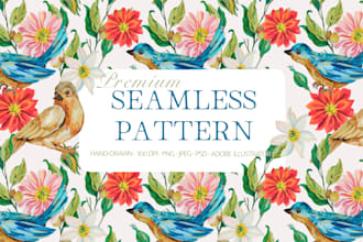 create beautiful seamless pattern in watercolor
