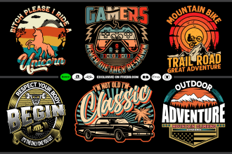 do custom retro vintage t shirt and merchandise designs