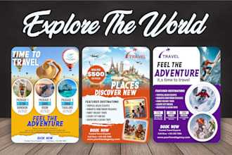 design modern vacation, holiday and travel flyer