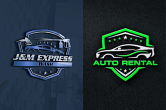 design professional automotive car rental wash car detailing racing repair logo