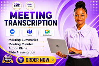 transcribe zoom meetings and create summaries, minutes and action plans