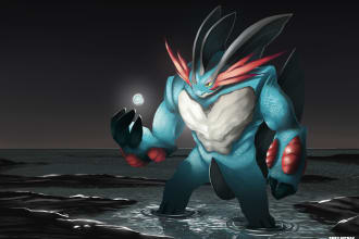 draw any pokemon or fakemon in semi realistic style
