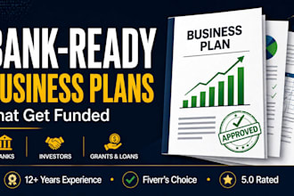 write a professional business plan for bank loans, grants, and investors