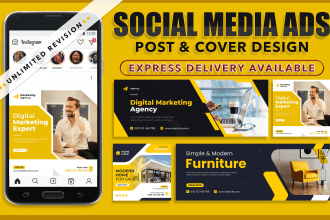 design social media banners, cover, website ads in 12 hrs