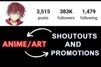 do shoutout promotion on my 380k anime instagram page