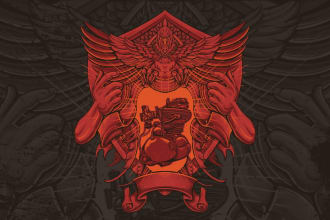 draw a detailed illustration with engraving style dark art