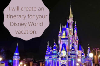 prepare a detailed itinerary for your disney world vacation