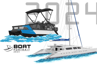 draw your boat portrait to vector
