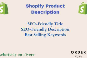 write SEO shopify product descriptions and titles