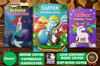 do amazon KDP book cover design, children coloring book cover
