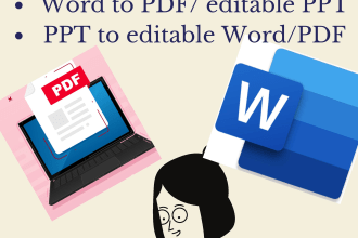 convert PDF to word docx, powerpoint presentation and PPT to  PDF