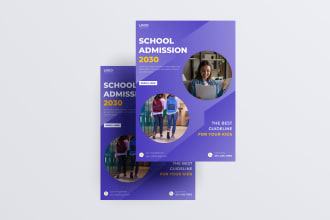 make flyers for school admission, health care, and pet care services