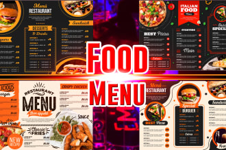 create a restaurant menu food menu flyer menu digital screen menu board designs