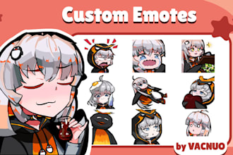 custom cute emotes for twitch, discord, youtube or kick