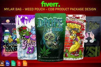 design unique weed pouch, mylar bag, cbd product labels