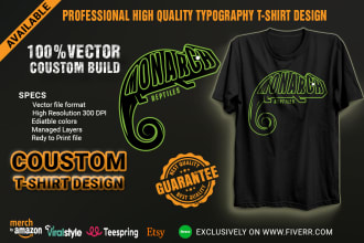 create unique minimalist typography t shirt design for your company business
