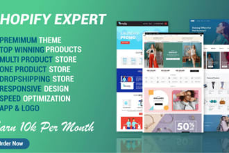 design and develop a shopify store or shopify website