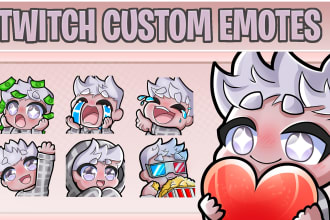 design custom chibi emotes or badges for youtube, twitch, discord