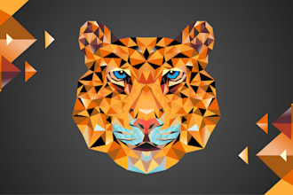 design a custom polygonal and geometric logo in 24 hours