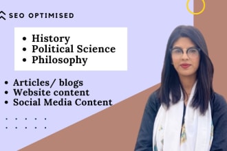 write on european and american history, political science and philosophy