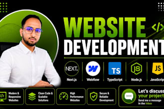 do website development, full stack web developer, nextjs, webflow, typescript
