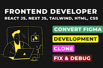 fix, clone, convert figma web in react next js tailwind CSS shadcn