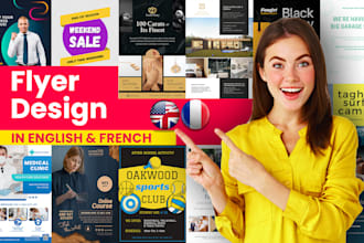 design a professional flyer brochure in english or french