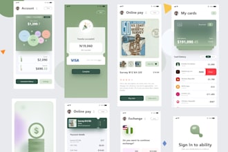 create android and ios mobile app UI UX design with figma or xd