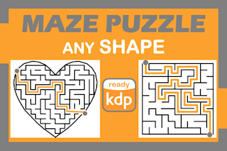 design custom maze puzzle book pages for KDP