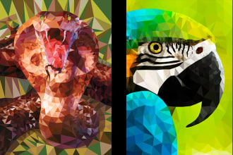 illustrate 2d low poly with the art concept that you want