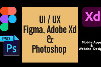 design UI, UX in figma, adobe xd, photoshop