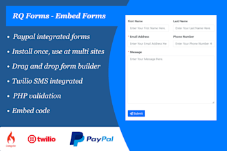 provide contact form builder web application with paypal