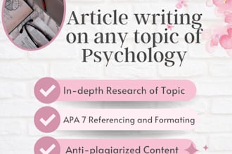 write SEO friendly articles on mental health and psychology