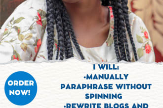 rewrite proofread or paraphrase your content