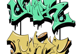 design a custom graffiti logo high quality for you