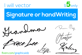 vector signature or handwriting