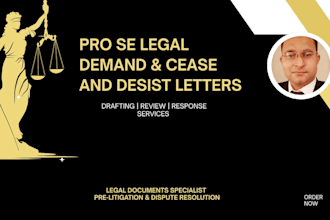 write pro se legal demand or cease and desist letters