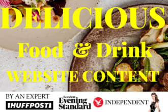 write you food, drink, restaurant or bar SEO website content