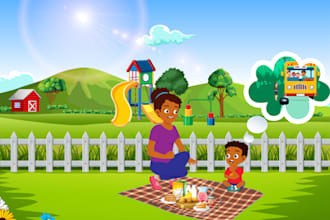 draw professional children book illustration and kids story