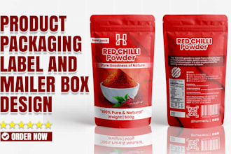 design premium product packaging label pouch for your brand